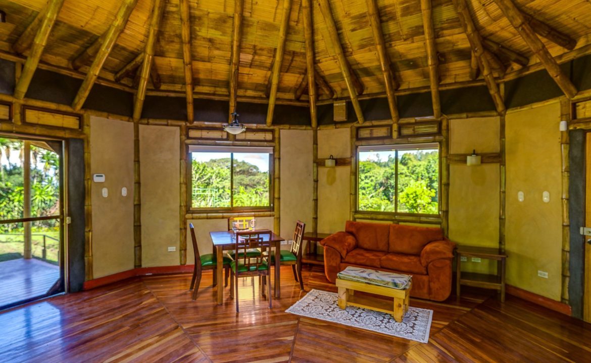 Beautiful coffee farm and Bamboo House featuring an architecturally stunning cathedral ceiling